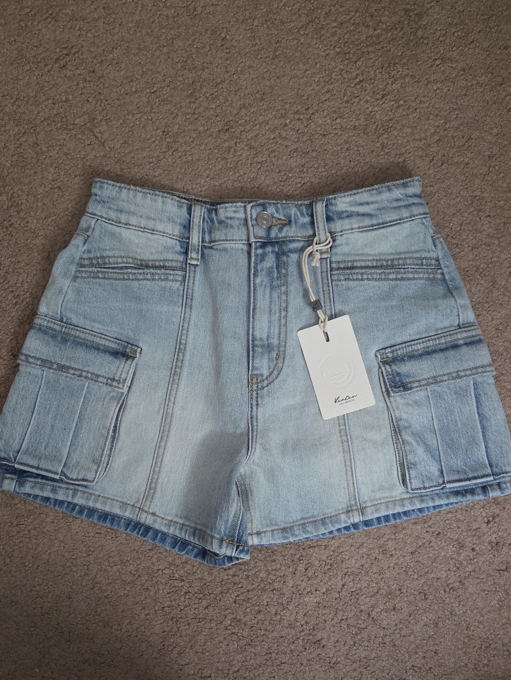*NWT* KanCan Light Blue Denim Cargo Shorts